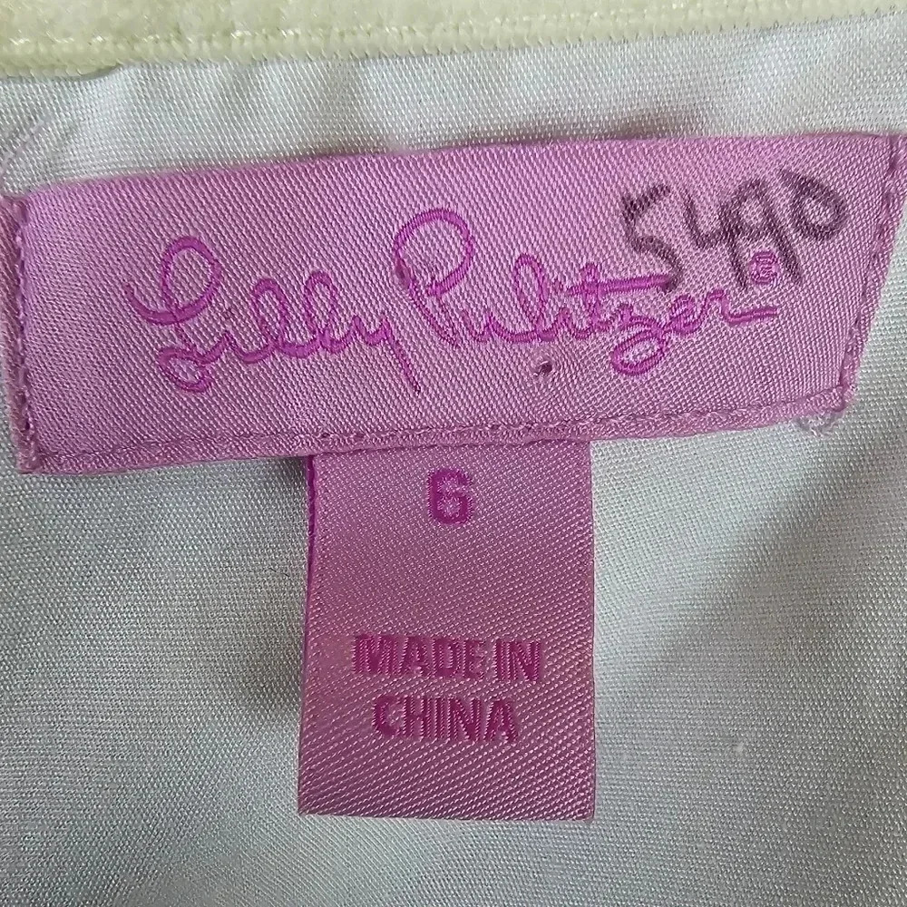 Lilly Pulitzer Bowen dress Cameo White Macrame Me Strapless dress Size 6 - Picture 10 of 13